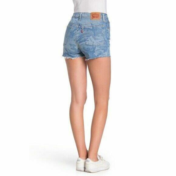 Levis 501 Red Tab Denim Short Womens 30 High Rise Button Fly Cut Off Summer NWT - Picture 3 of 7